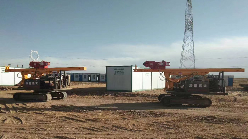 银川风力工程打桩机使用现场